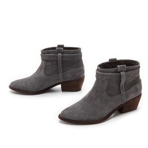 Joie Ajax short boot - 37.5/7.5 in gray suede